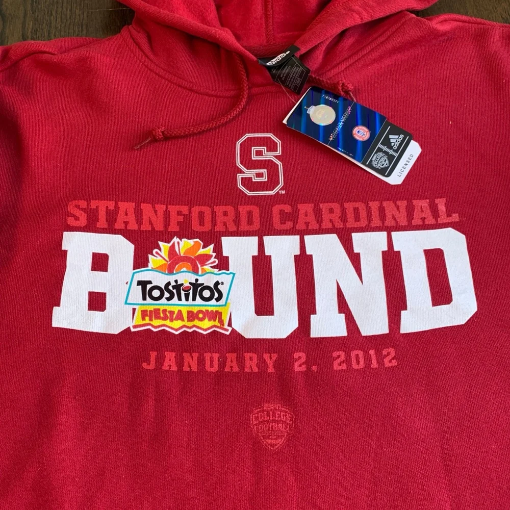 Adidas Men Stanford Cardinal 2012 Fiesta Bowl Hoodie Red Large NCAA Football New